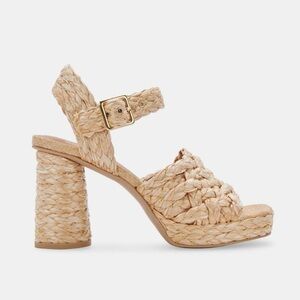 Dolce Vita Asher Braided Platform Heels - Lt Natural Raffia